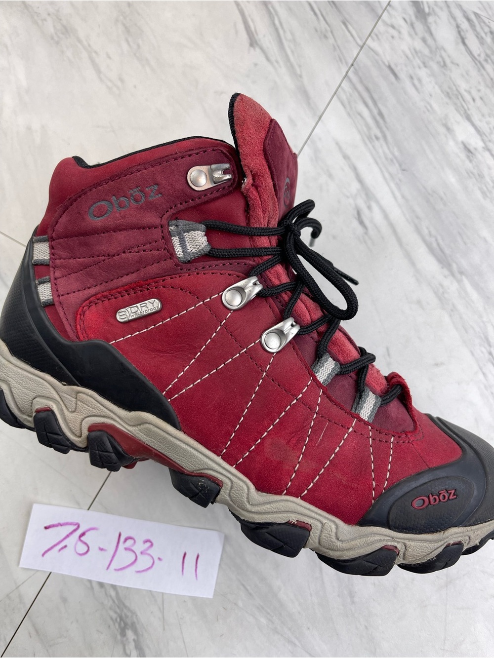 Oboz Bridger mid B dry women’s 7.5 waterproof maroon leather hiking boots